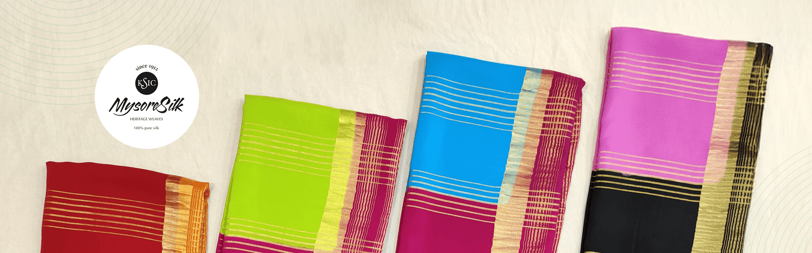 Mysore Silk — KSIC heritage weaves. 100% pure silk, GI tagged: Karnataka’s first registered GI product.