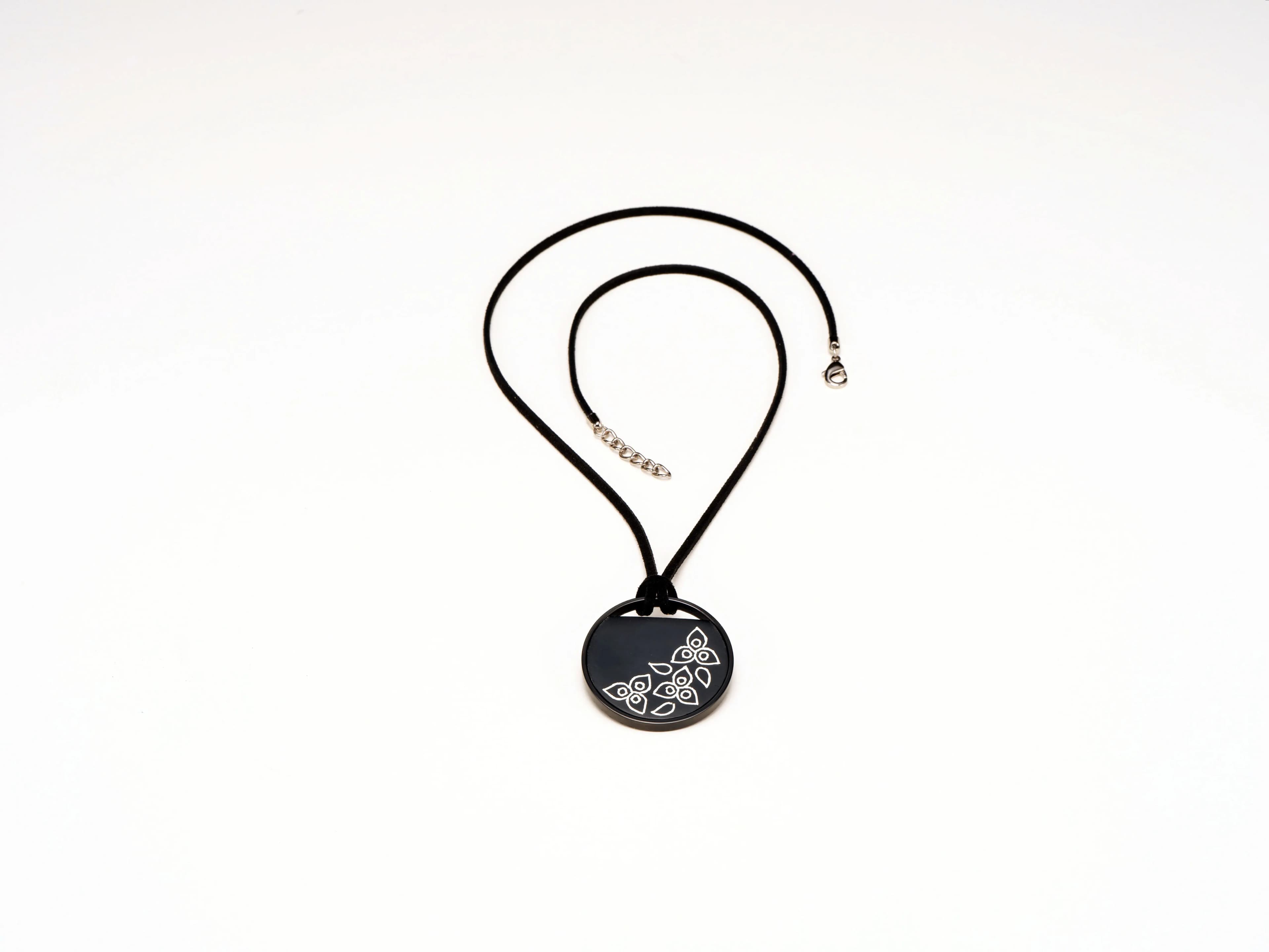 Bidri Petal Cluster Pendant Necklace
