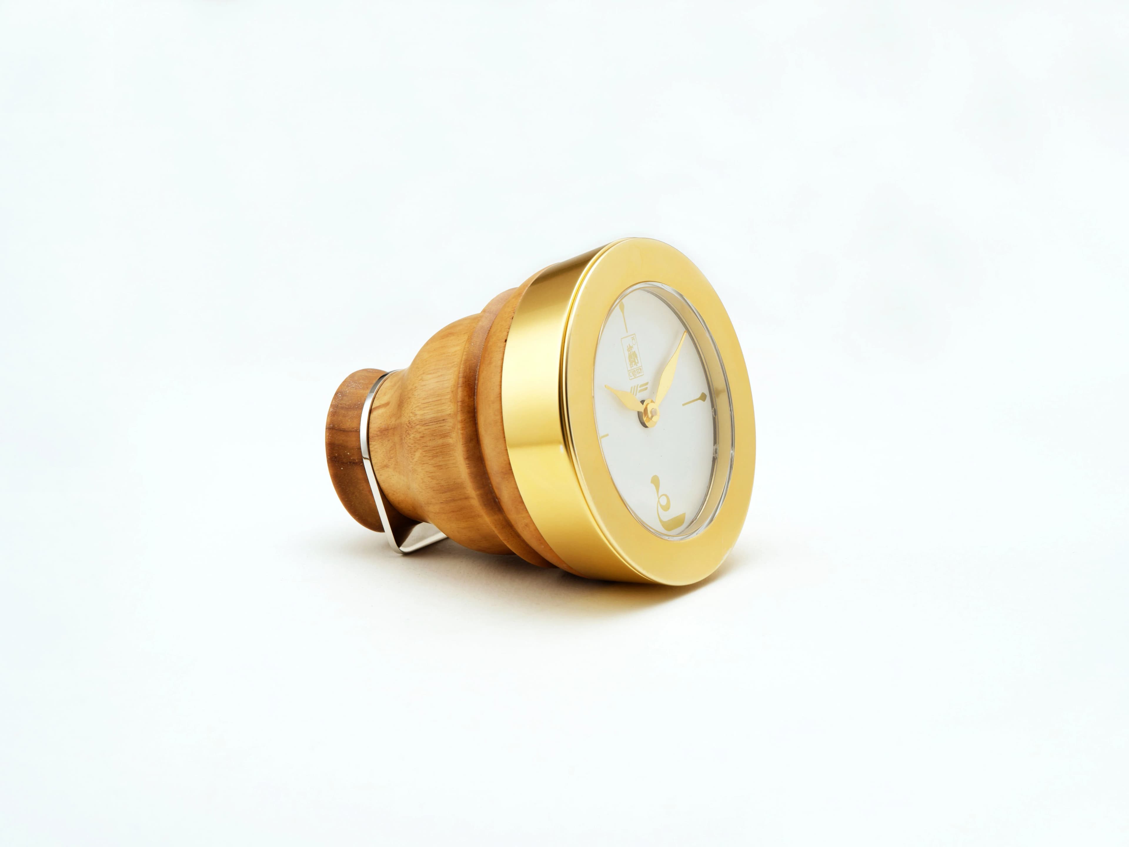 Wood & Gold Desk Clock