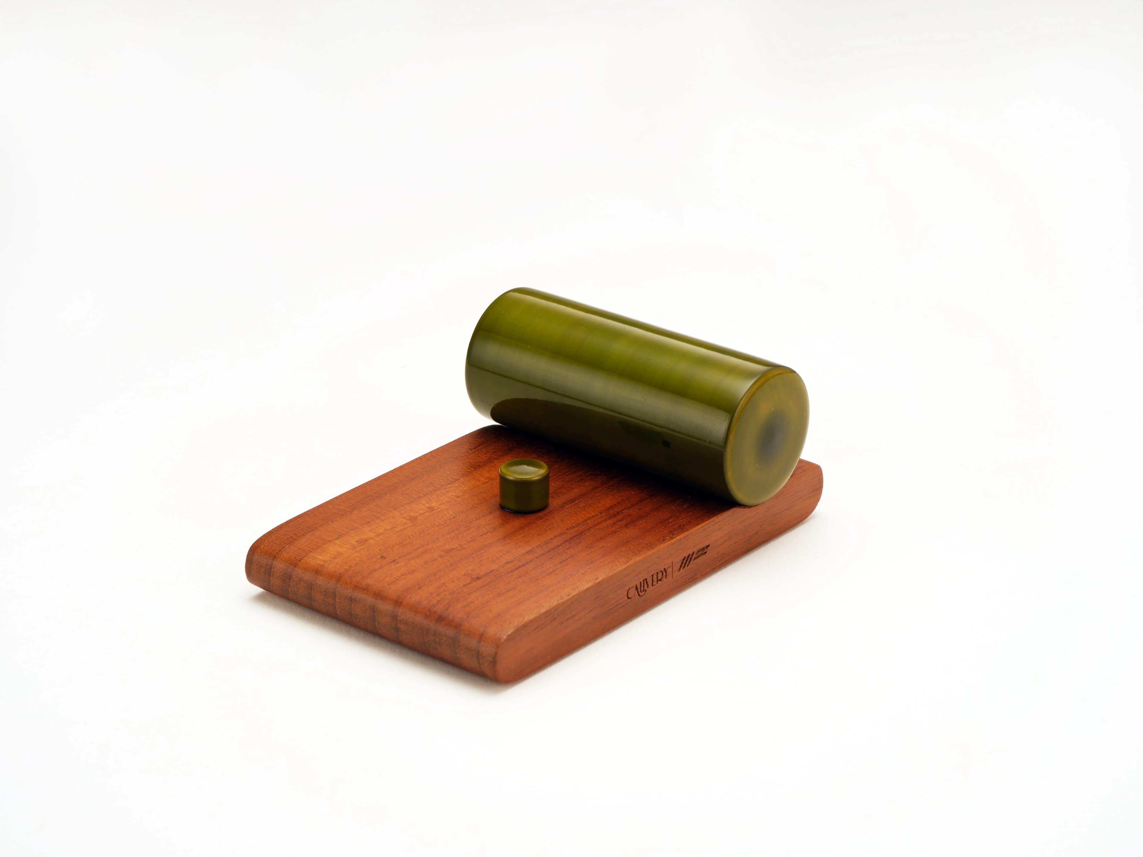 Olive Lacquer Desk Sculpture