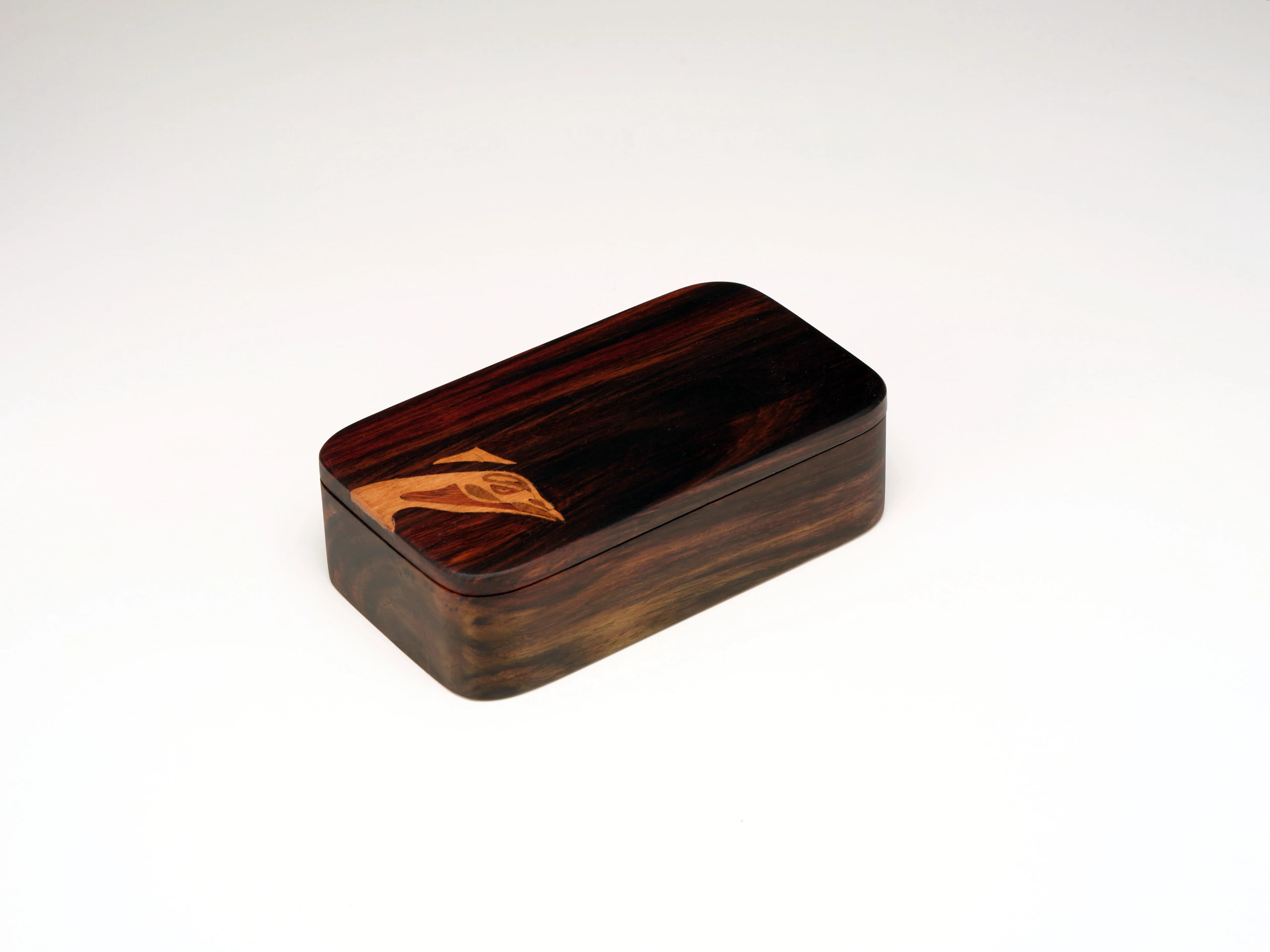 Rosewood Bird Inlay Trinket Box