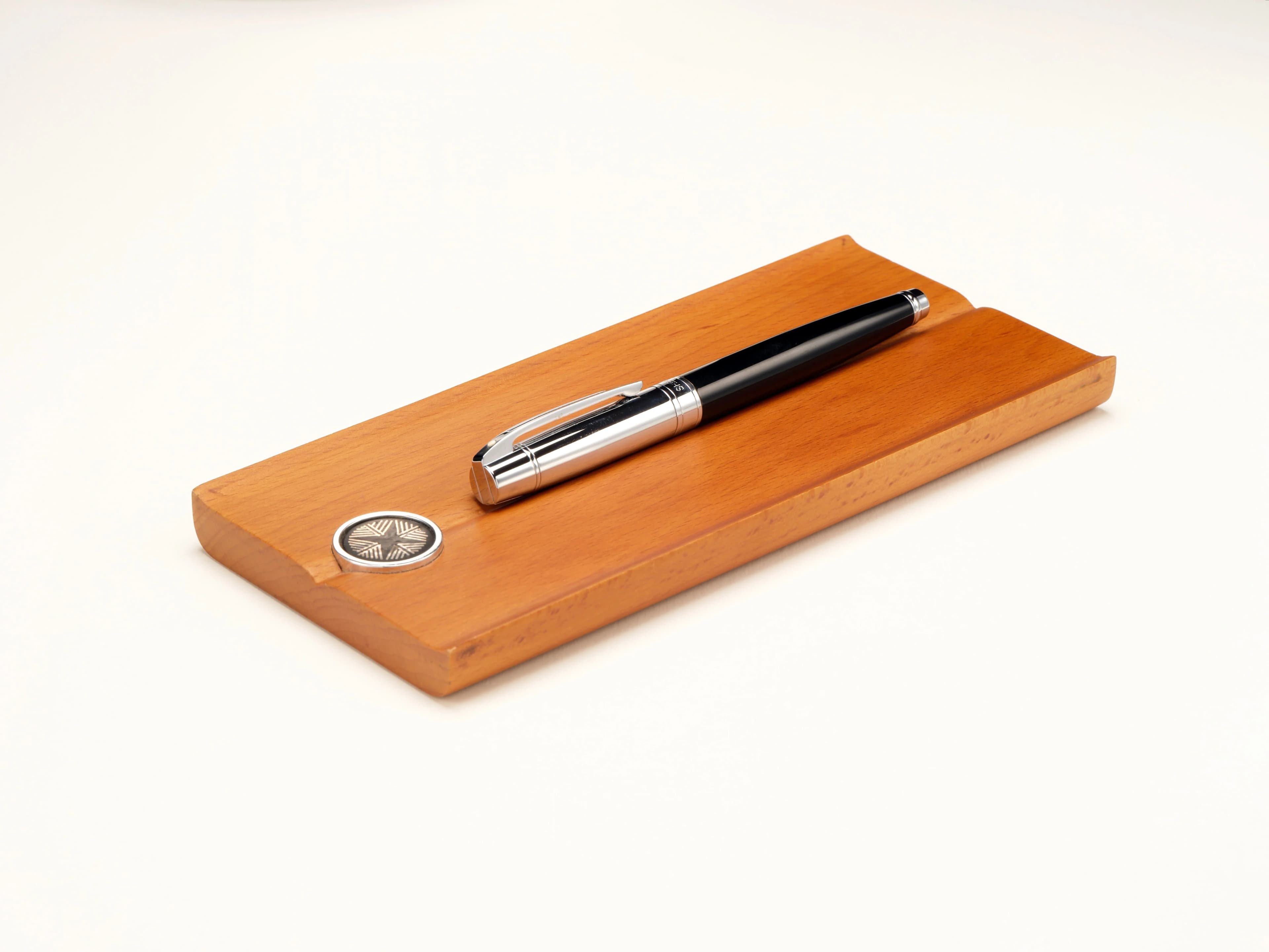 Wood Pen Stand with Pen