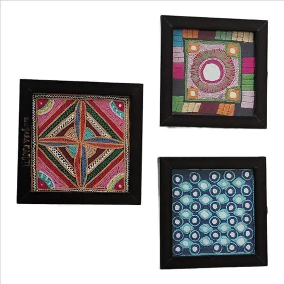 Kasuti Framed Motif Trio