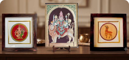 Mysore Traditional Paintings & Ganjifa Cards of Mysore — Gold foil, gesso and God's play